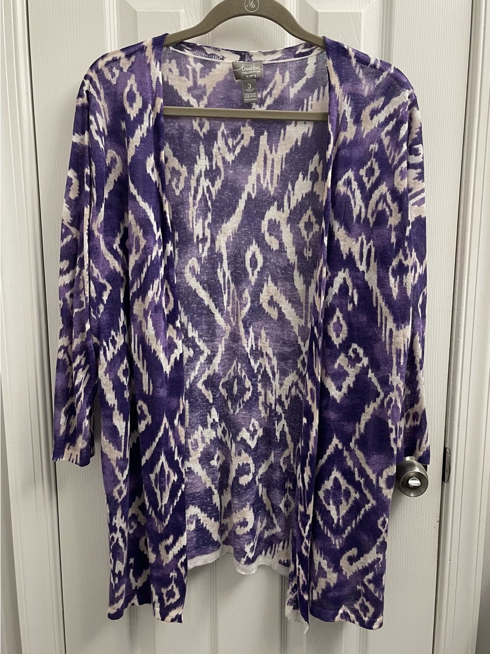 Chico’s Travelers Ikat Open-Front Women's Cardigan